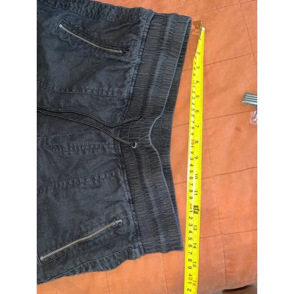 ATHLETA Cabo Linen Black Joggers Pants Size 8 Black Womens